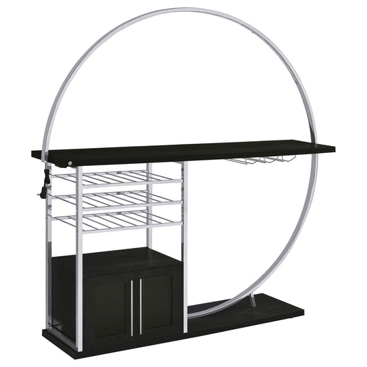Risley 2-door Circular LED Wine Cabinet Dark Charcoal
