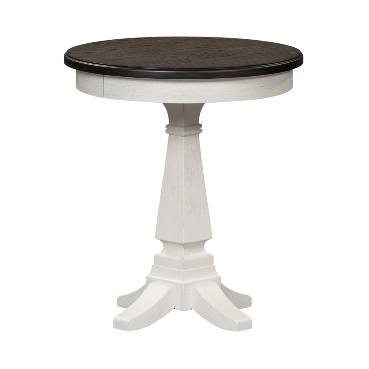 Allyson Park - Chair Side Table - Wirebrushed White / Charcoal
