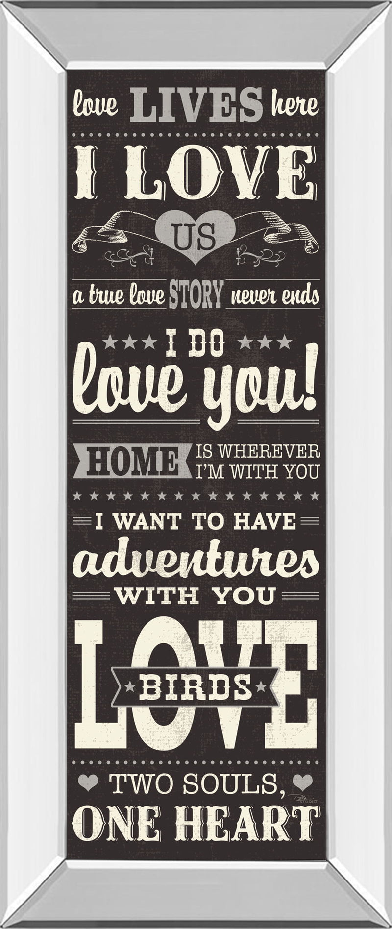L-o-v-e Ill By Pela Studio - Mirror Framed Print Wall Art - Balck - Black