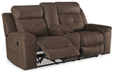 Jesolo Reclining Loveseat with Console - Coffee