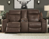 Jesolo Reclining Loveseat with Console - Coffee