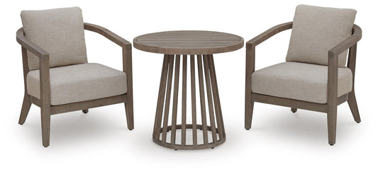 Joy Lagoon - Outdoor Chairs With Cushions/Table (Set of 3) - Beige
