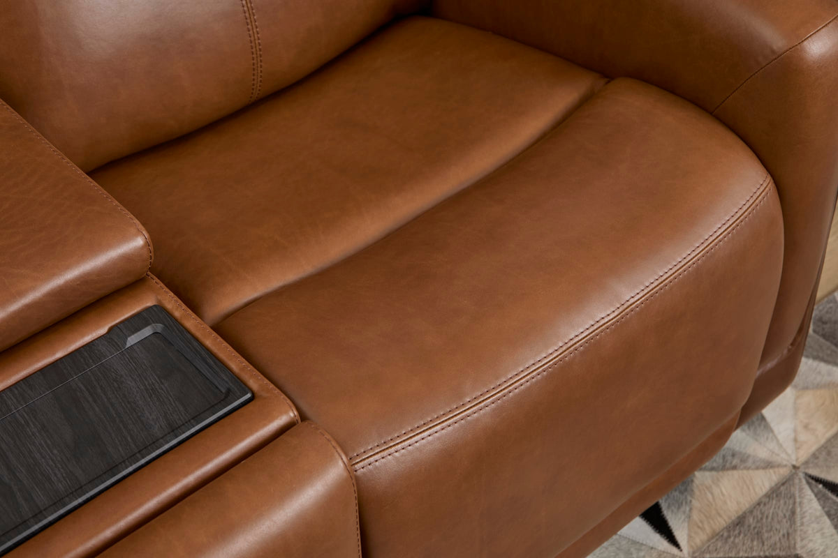 Flexsteel Alister Power Gliding Loveseat with Console, Power Headrests & Lumbar