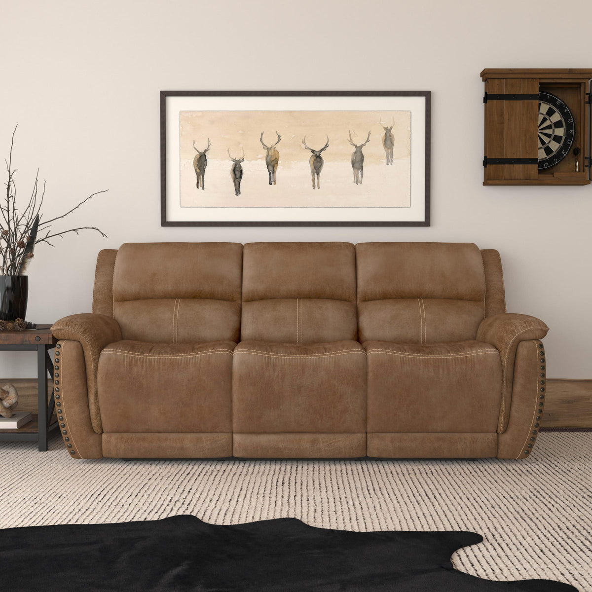 Flexsteel Beau Power Reclining Sofa with Power Headrests