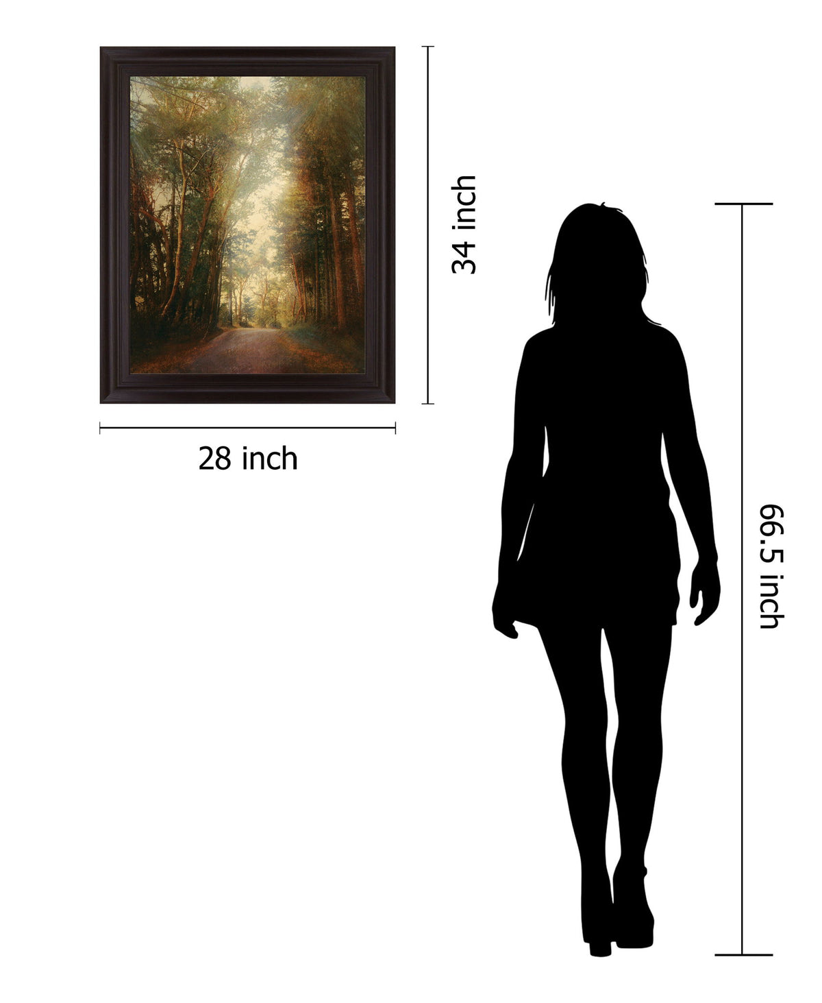 Sunbeam Woodland - 28" x 34" Framed Wall Art - Green