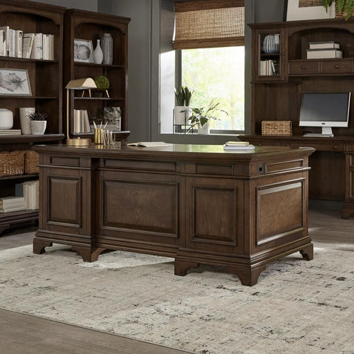 Hartshill 72-inch 7-drawer Executive Desk Burnished Oak Default Title
