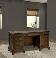Hartshill 66-inch 5-drawer Credenza Office Desk Burnish Oak Default Title