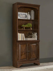 Hartshill 78-inch 3-shelf Cabinet Bookcase Burnished Oak Default Title