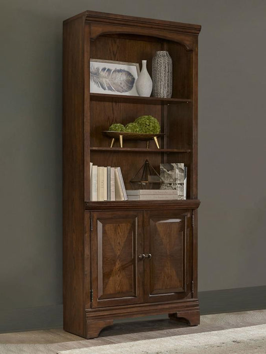 Hartshill 78-inch 3-shelf Cabinet Bookcase Burnished Oak Default Title