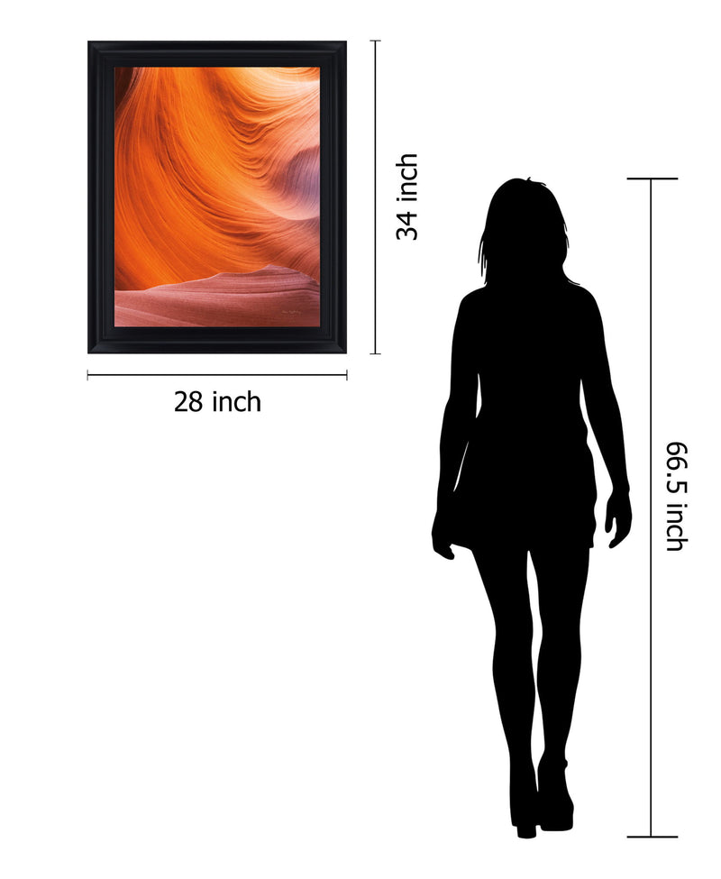 Canyon Flame - 28" x 34" Framed Wall Art - Orange