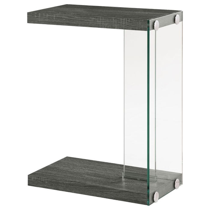 Colby - Accent Table Weathered Gray And Clear