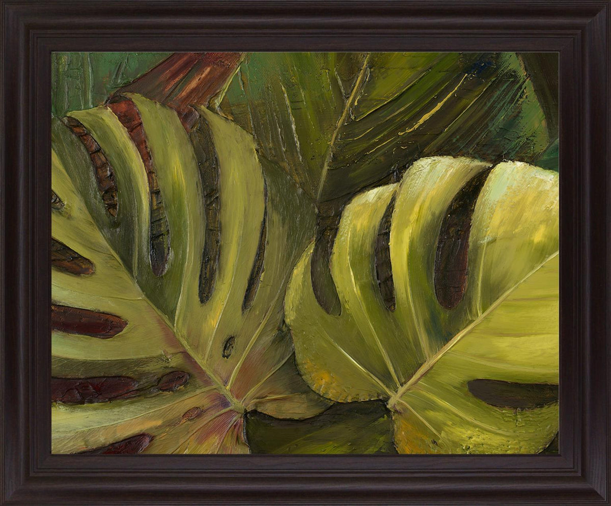 Monstera Sunburst - 28" x 34" Framed Wall Art - Green