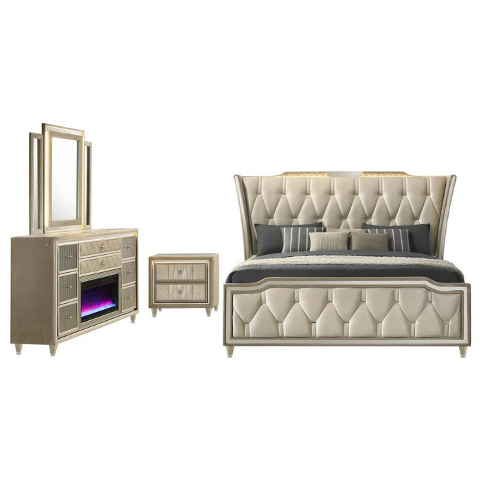 Lorient - Bedroom Set With LED Flame Box Dresser