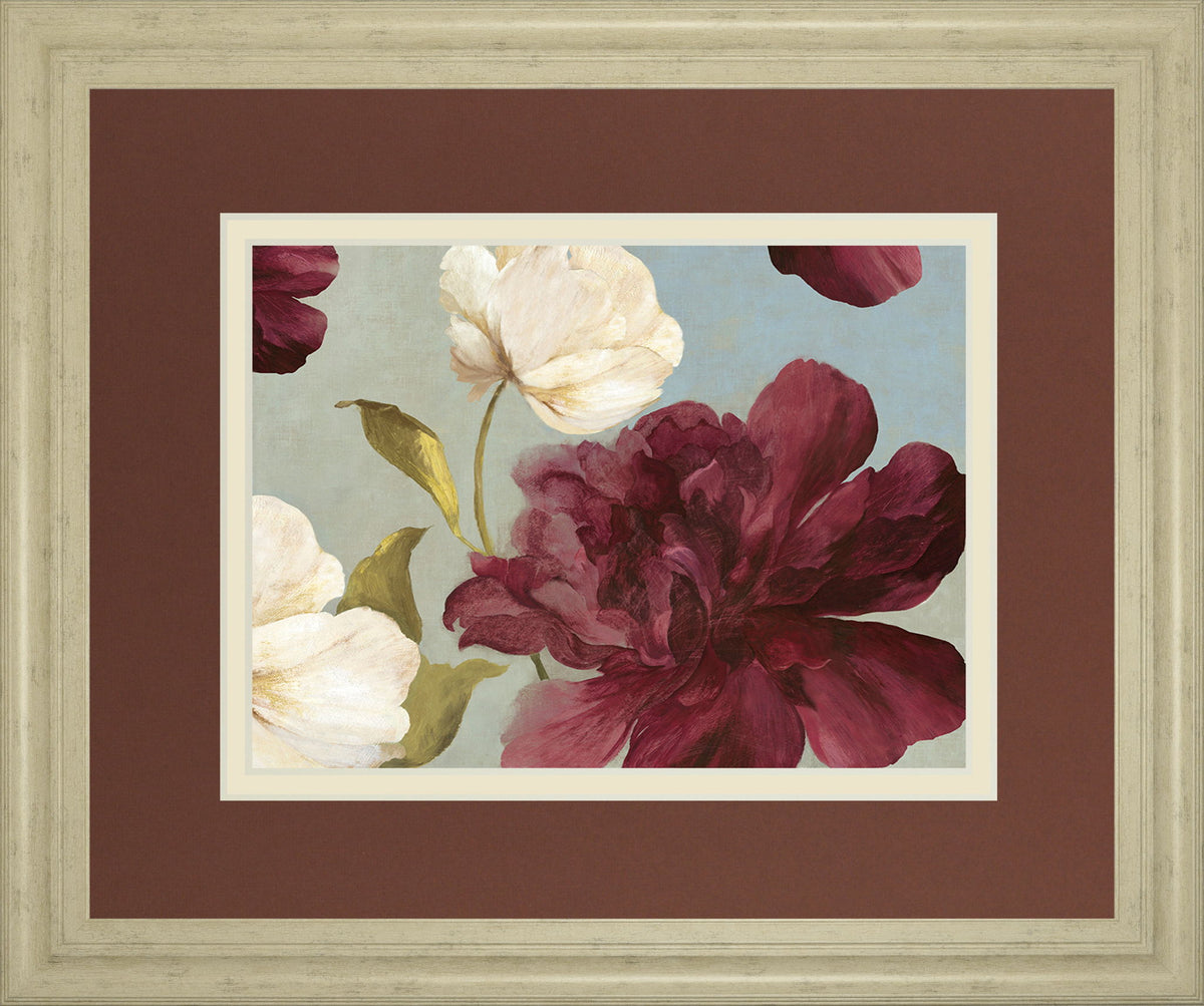 Deep Peonies Il By Asia Jensen - Framed Print Wall Art - Dark Red
