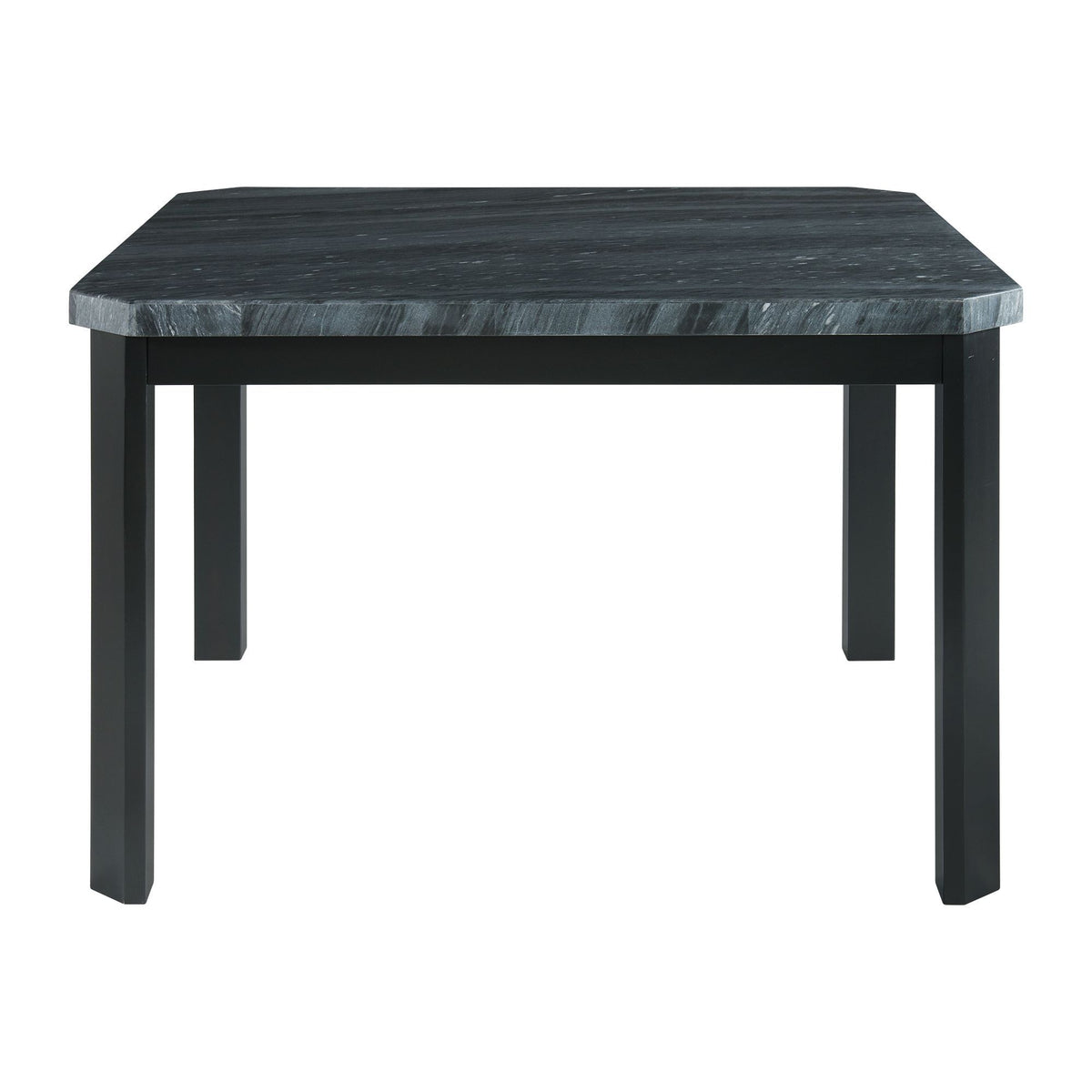 Francesca - Square 5 Piece Counter Height Dining Set, Table & Four PU Chairs - Gray / Marble