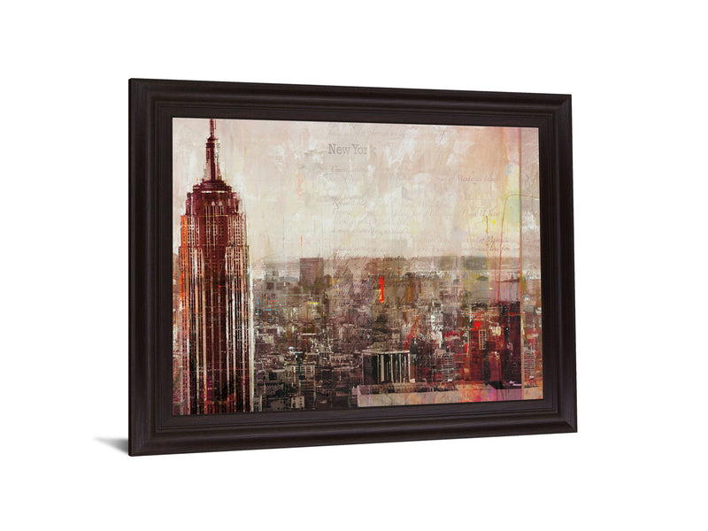 Copper Skyline Majesty - 28" x 34" Framed Wall Art - Dark Brown