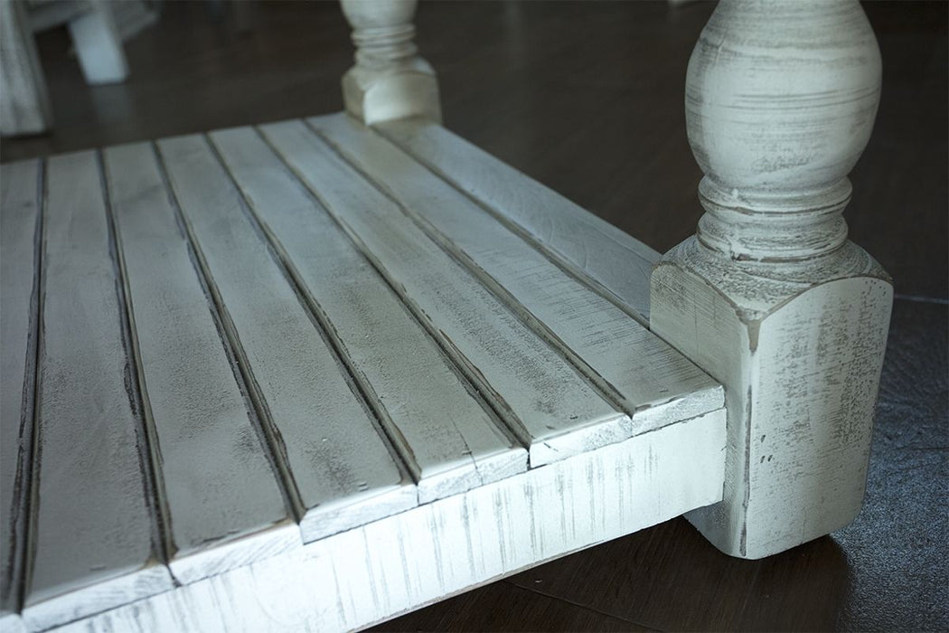 Stone - Chairside Table - Antiqued Ivory / Weathered Gray