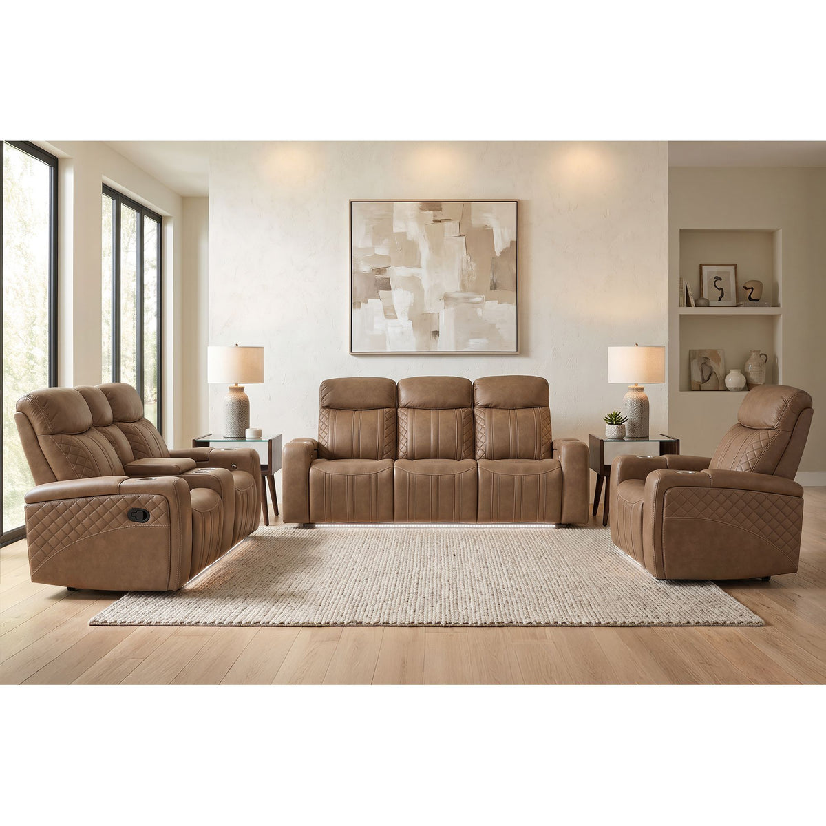 Side Kick - Recliner With Cupholders And White Led Light - Simba Saddle