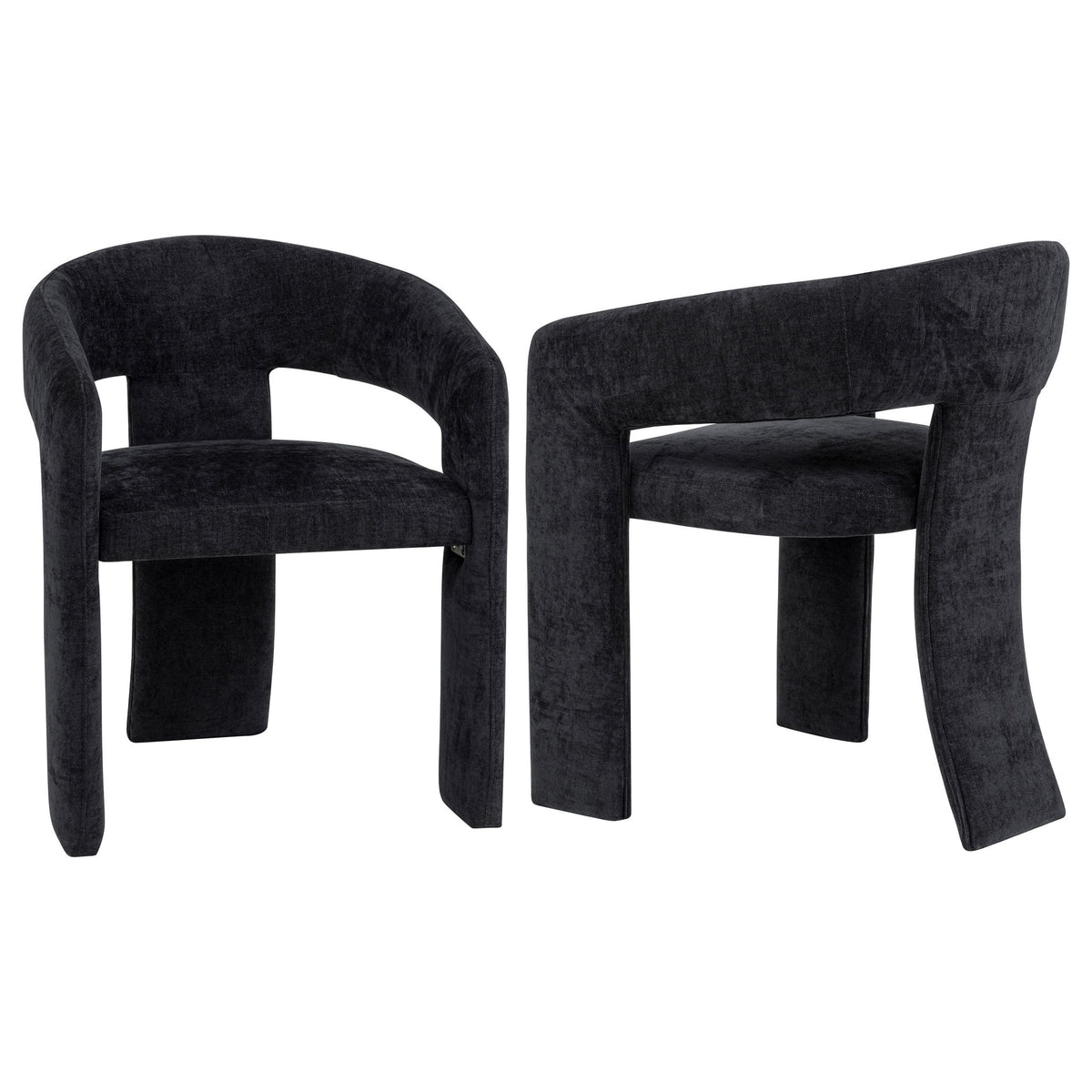 Carlow Upholstered Dining Arm Chair Black (Set of 2)
