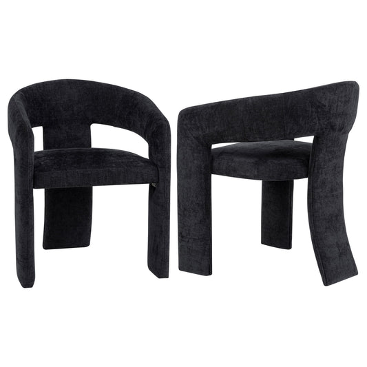 Carlow Upholstered Dining Arm Chair Black (Set of 2)