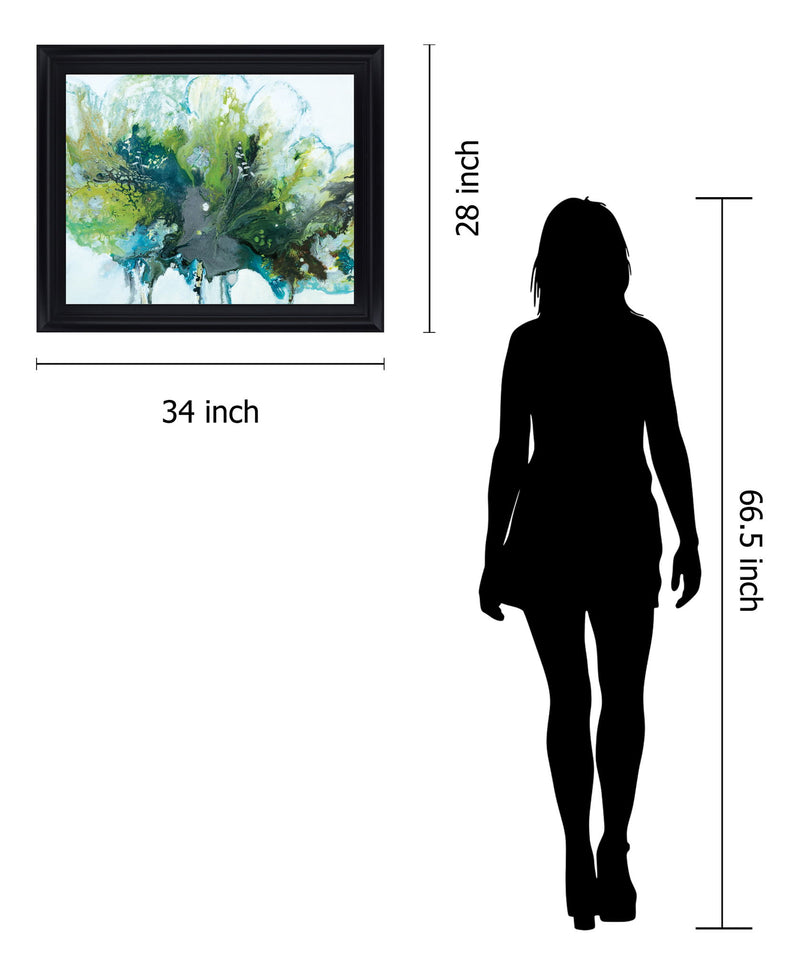 Verdant Surge - 28" x 34" Framed Wall Art - Green