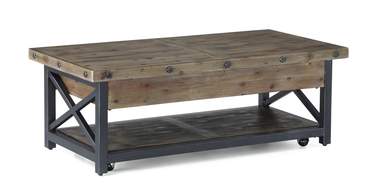 Flexsteel Carpenter Rectangular Lift-Top Coffee Table with Casters