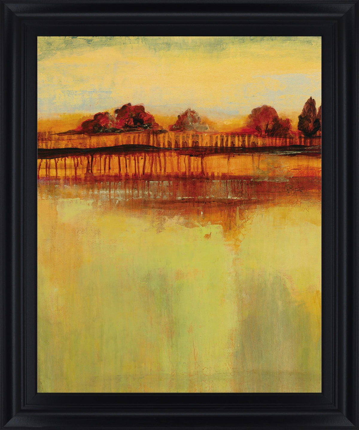 Amber Sunset Glow - 28" x 34" Framed Wall Art - Yellow