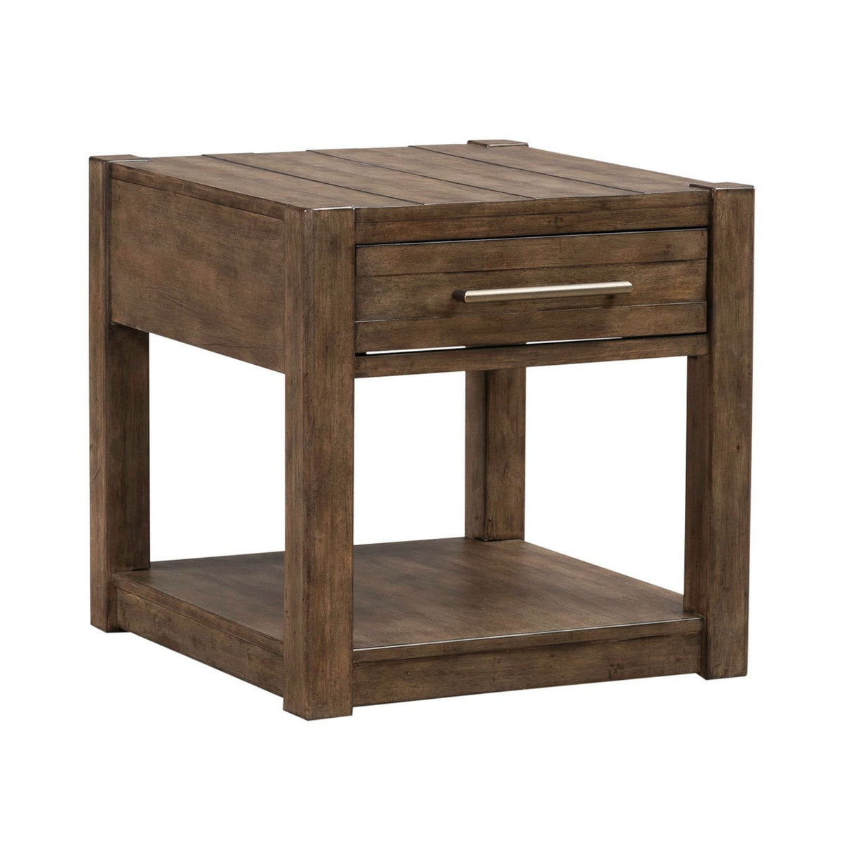 Broadmore - Drawer End Table - Cobblestone Brown