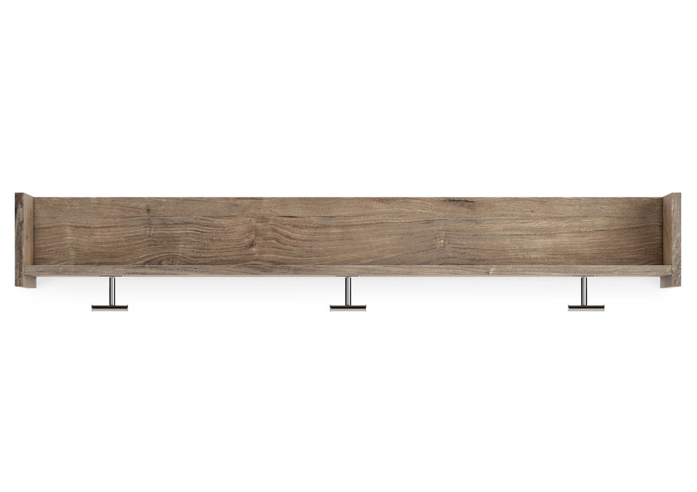 Oliah - Natural - Wall Mounted Coat Rack W/shelf