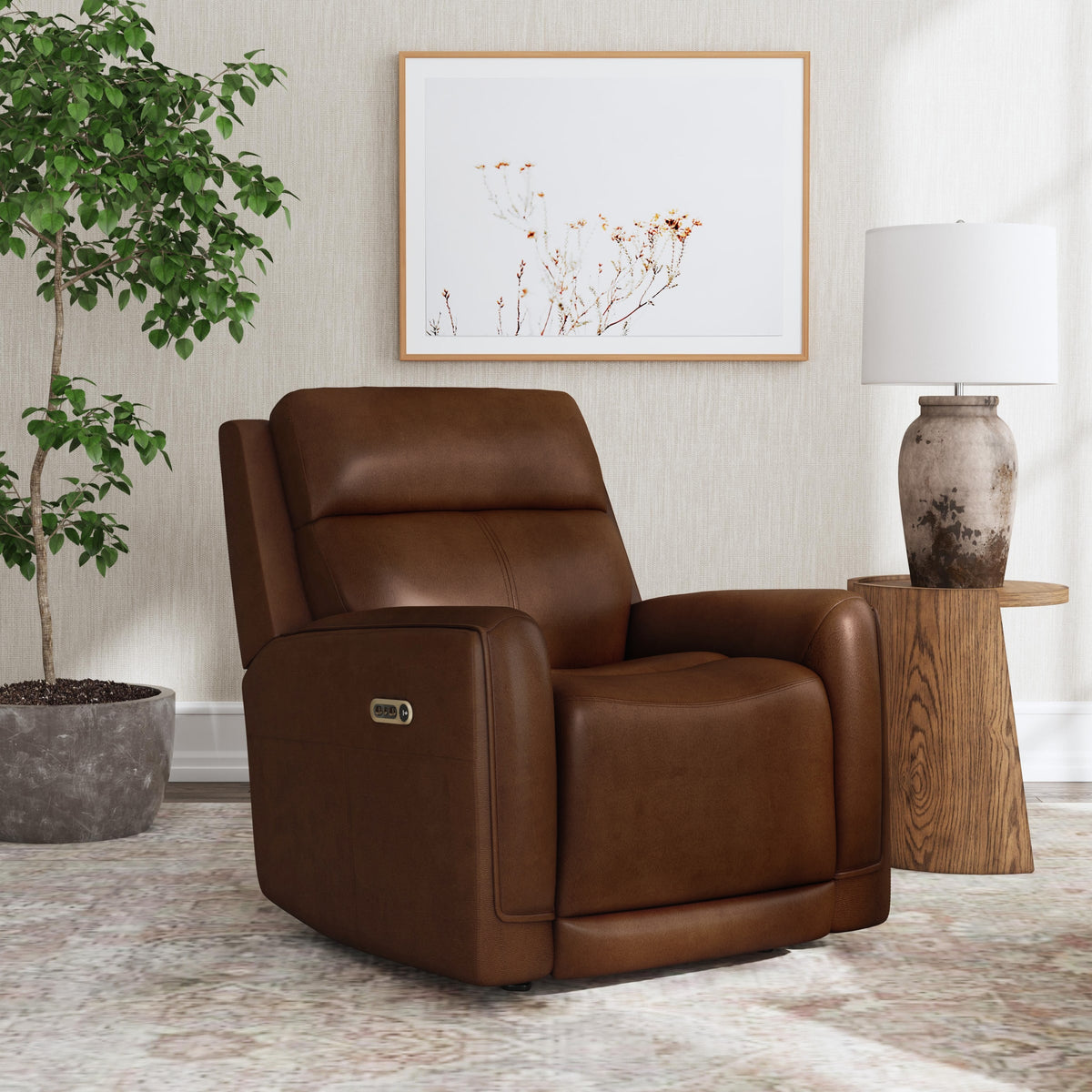 Flexsteel Alister Power Gliding Recliner with Power Headrest and Lumbar