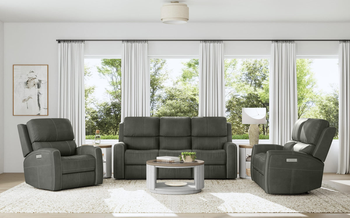 Flexsteel Linden Power Reclining Sofa with Power Headrests & Lumbar