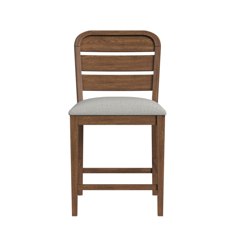 Glinda - Fabric Counter Chair (Set of 2) - Brown / Light Gray