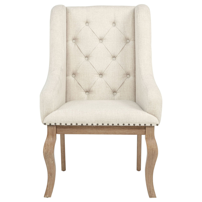Brockway Upholstered Arm Chair Barley Brown (Set of 2)