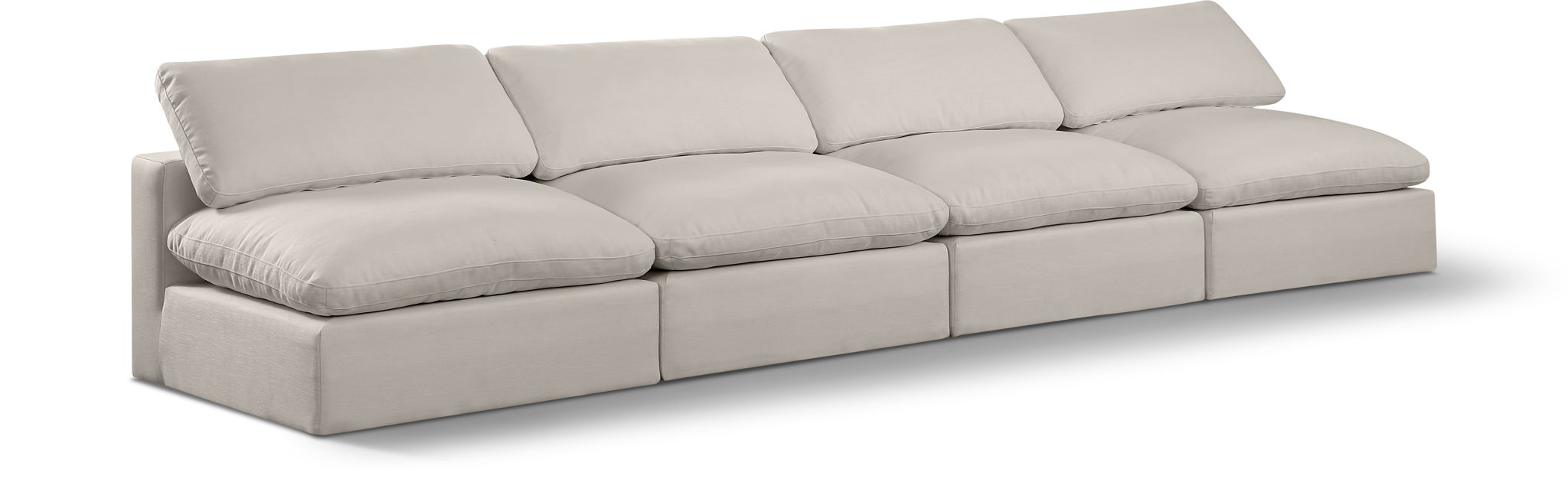 Comfy - Linen Modular Armless Sofa 4 Seats
