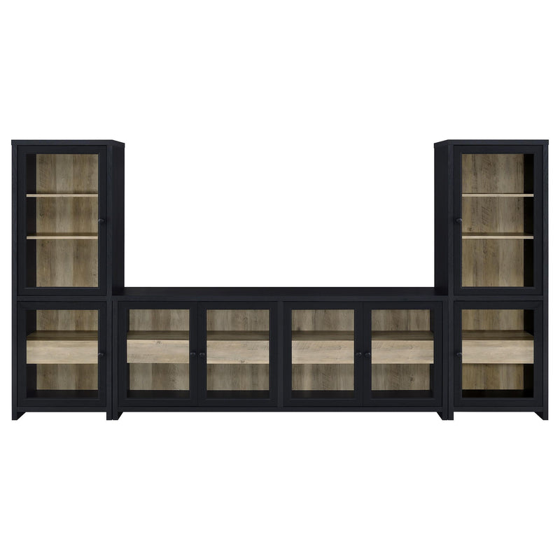 Denison 3-piece Entertainment Center 79-inch TV Stand Black