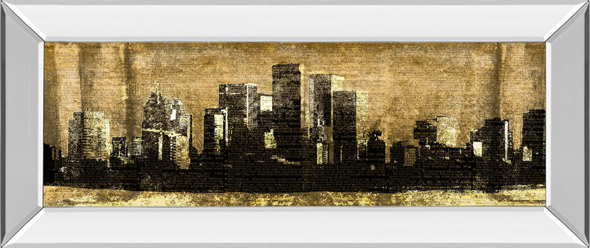 Defined City Il By Sd Graphic Studio - Mirror Framed Print Wall Art - Beige