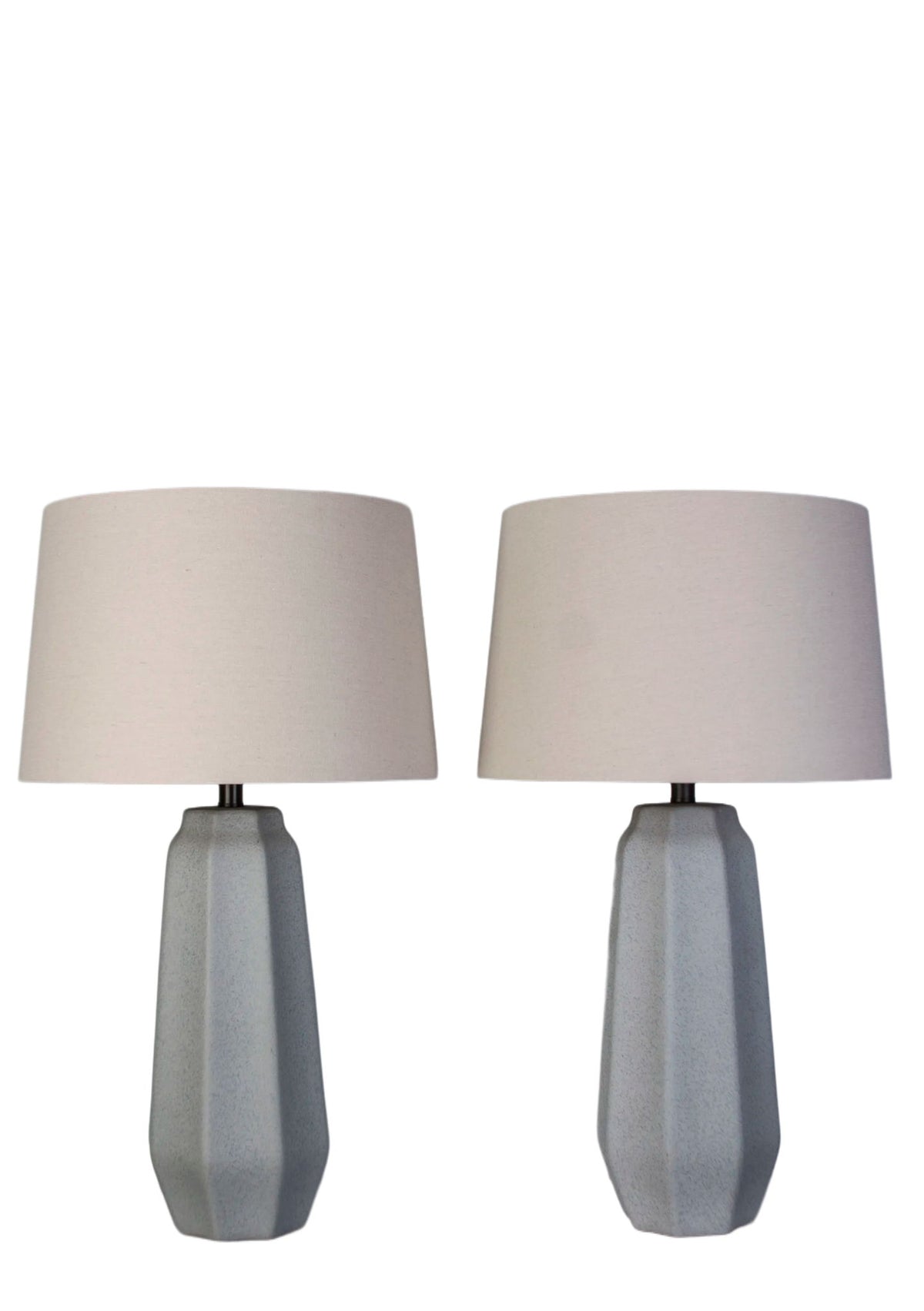 Speckled Stone Ceramic Table Lamp (Set of 2) - Speckled Soft Stone