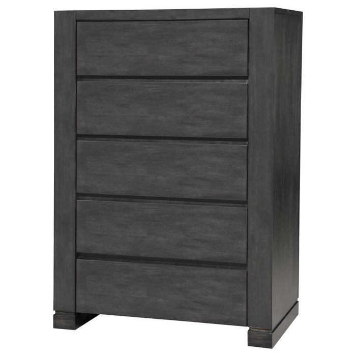 Lorenzo - 5-Drawer Bedroom Chest - Dark Gray