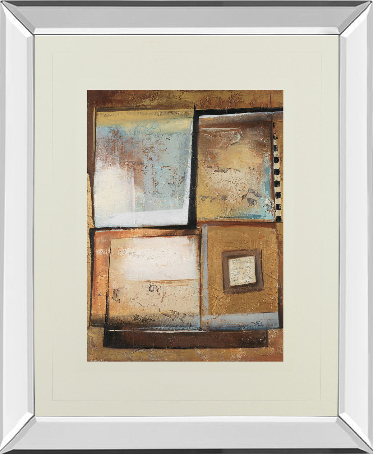 Abstract Il By Patricia Pinto - Mirror Framed Print Wall Art - Beige