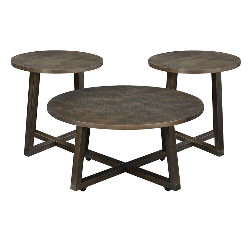 Industrial - 3 Piece Occasional Table Set - Brown