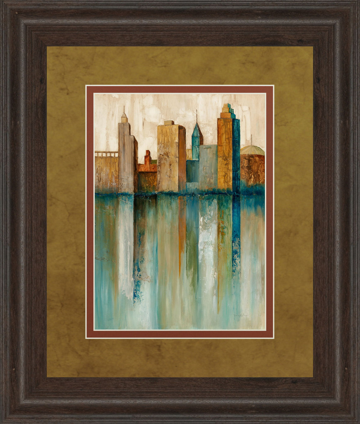 City View Il By Norm Olson - Framed Print Wall Art - Light Brown