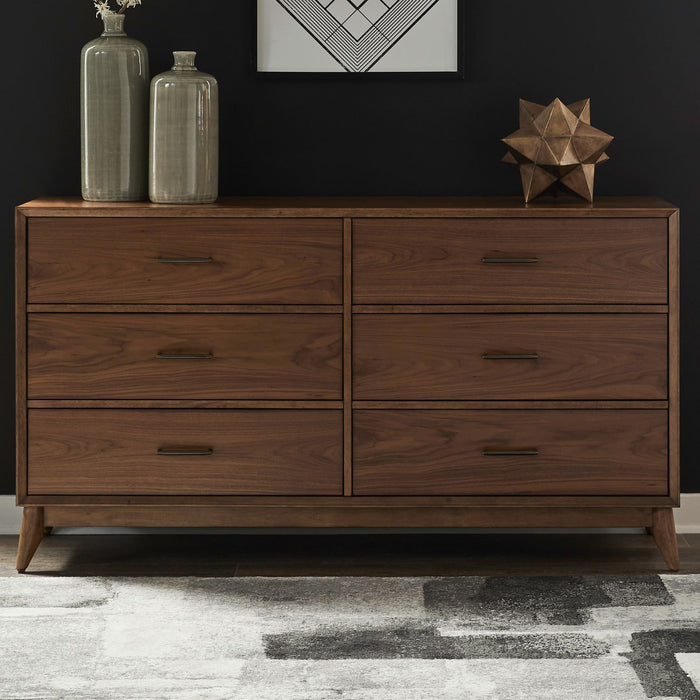 Century Modern - 6 Drawer Dresser - Light Brown