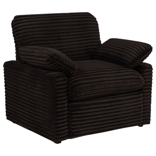 Collins Upholstered Power Recliner Chair Chocolate Brown