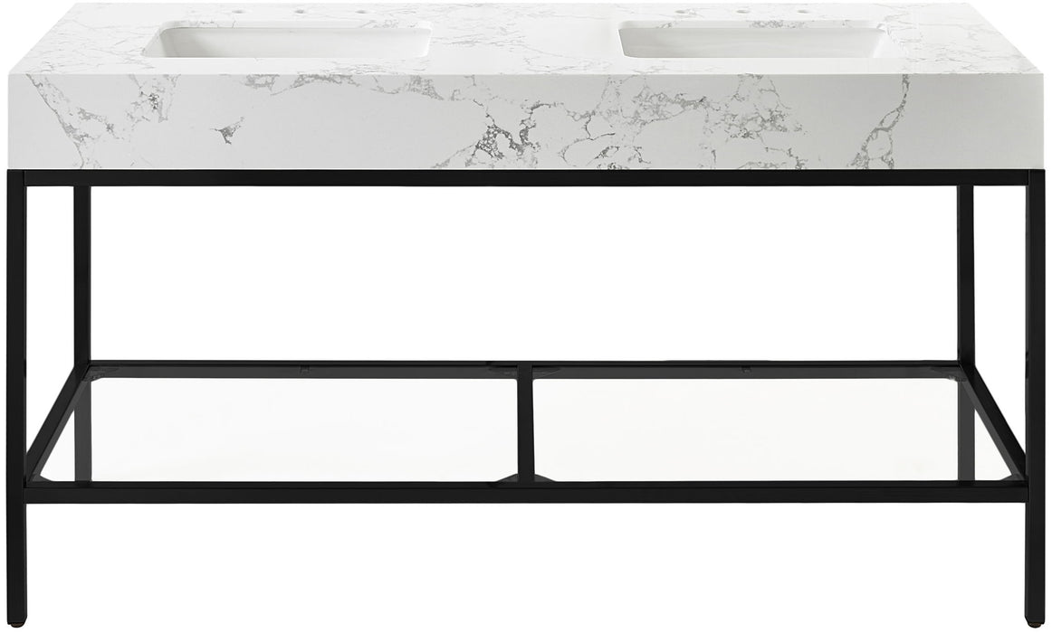 Marmo - Engineered Marble Bathroom Vanity With Black Base