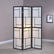 Damis 3-Panel Room Divider Folding Shoji Screen Black Default Title