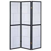 Damis 3-Panel Room Divider Folding Shoji Screen Black