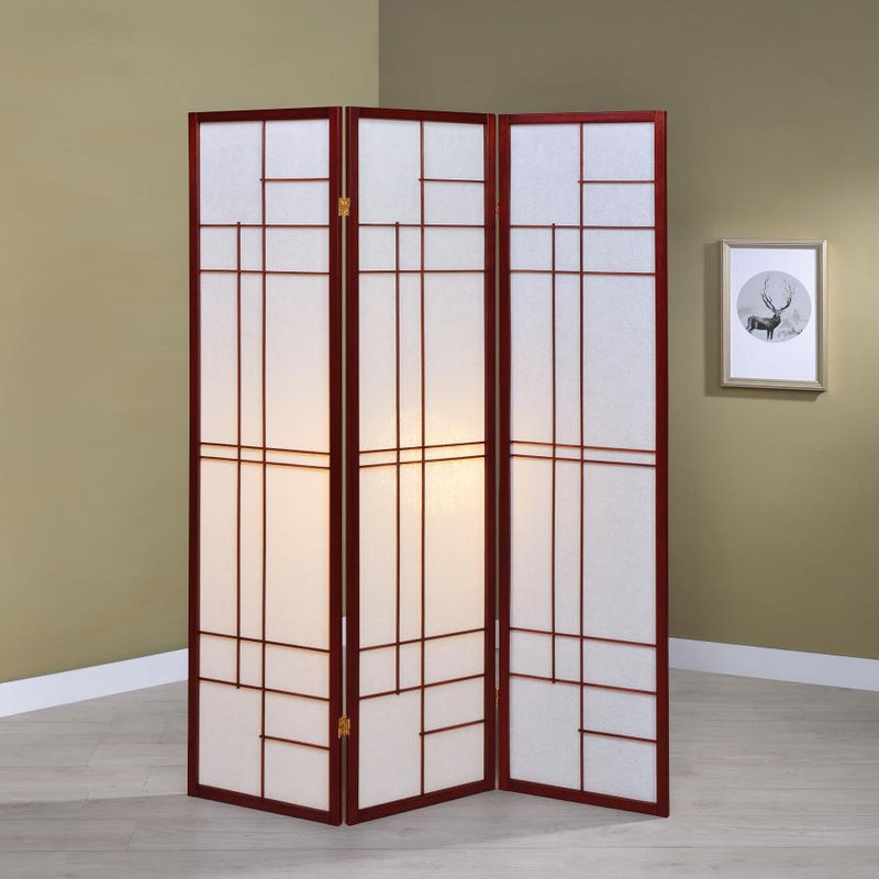 Katerina 3-Panel Room Divider Folding Shoji Screen Cherry Default Title