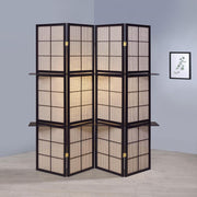 Iggy 4-Panel Room Divider Folding Shoji Screen Cappuccino Default Title