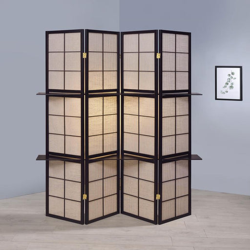 Iggy 4-Panel Room Divider Folding Shoji Screen Cappuccino Default Title