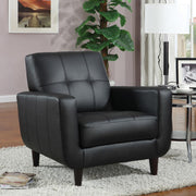 Aaron Upholstered Track Arm Tufted Accent Chair Black Default Title